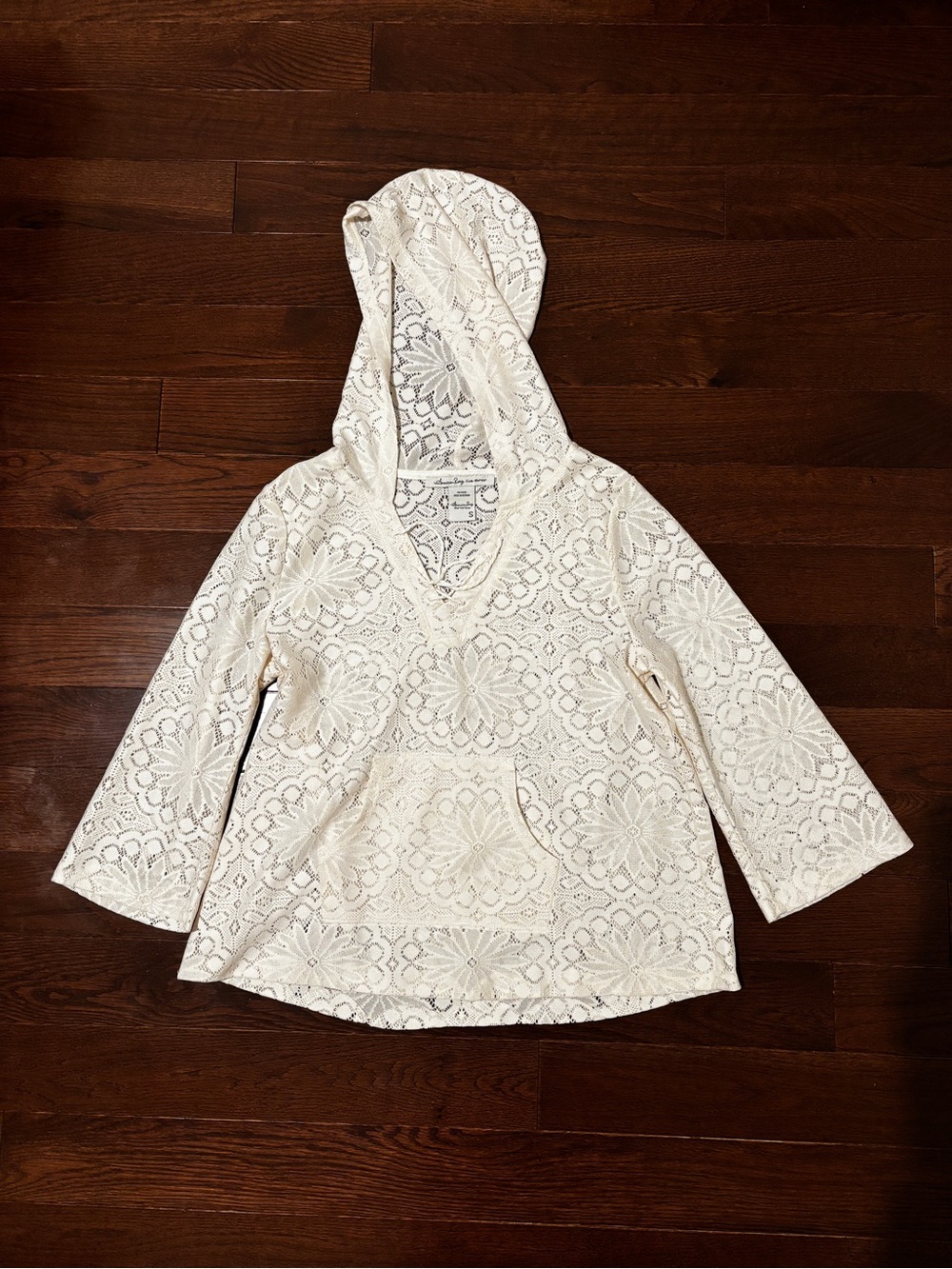 American Rag Girls' Cream Lace Hooded Pullover